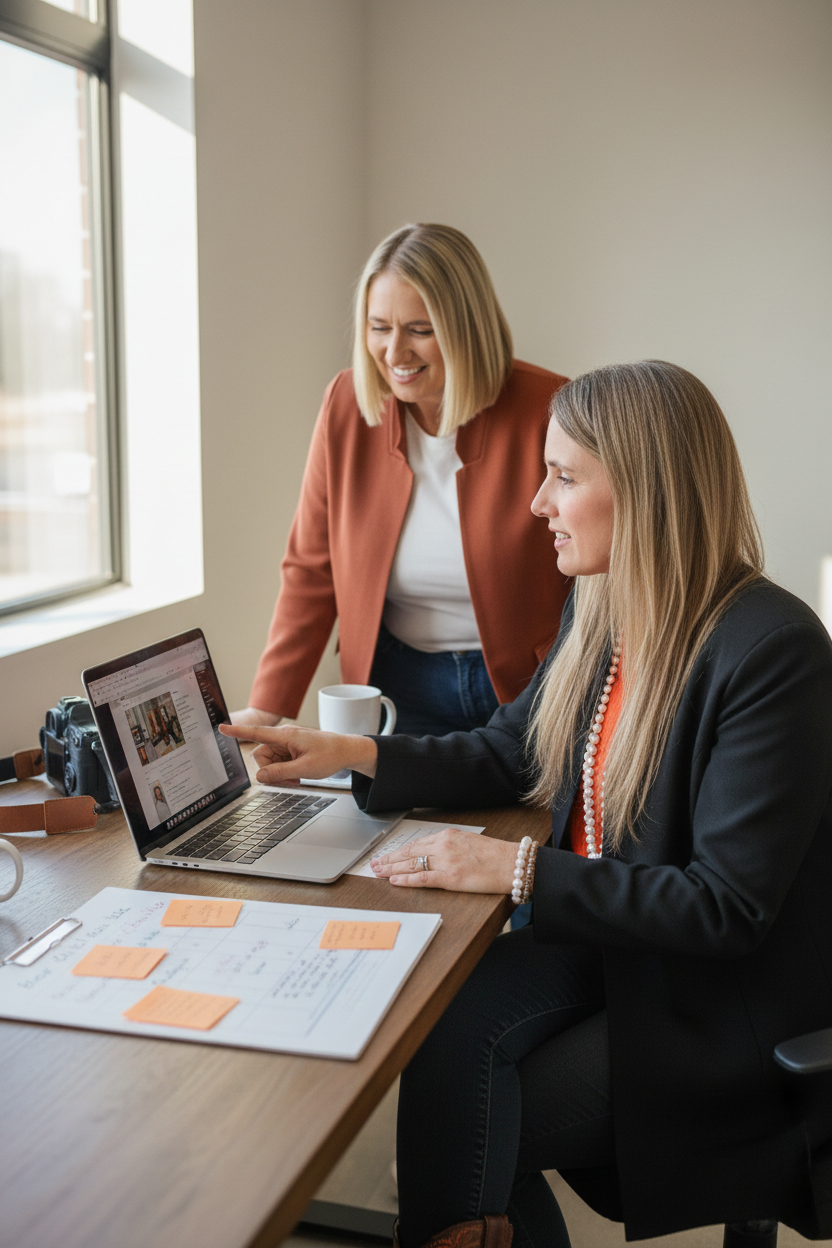 Dr. Sarah Diamond teaching grant writing basics to a nonprofit team